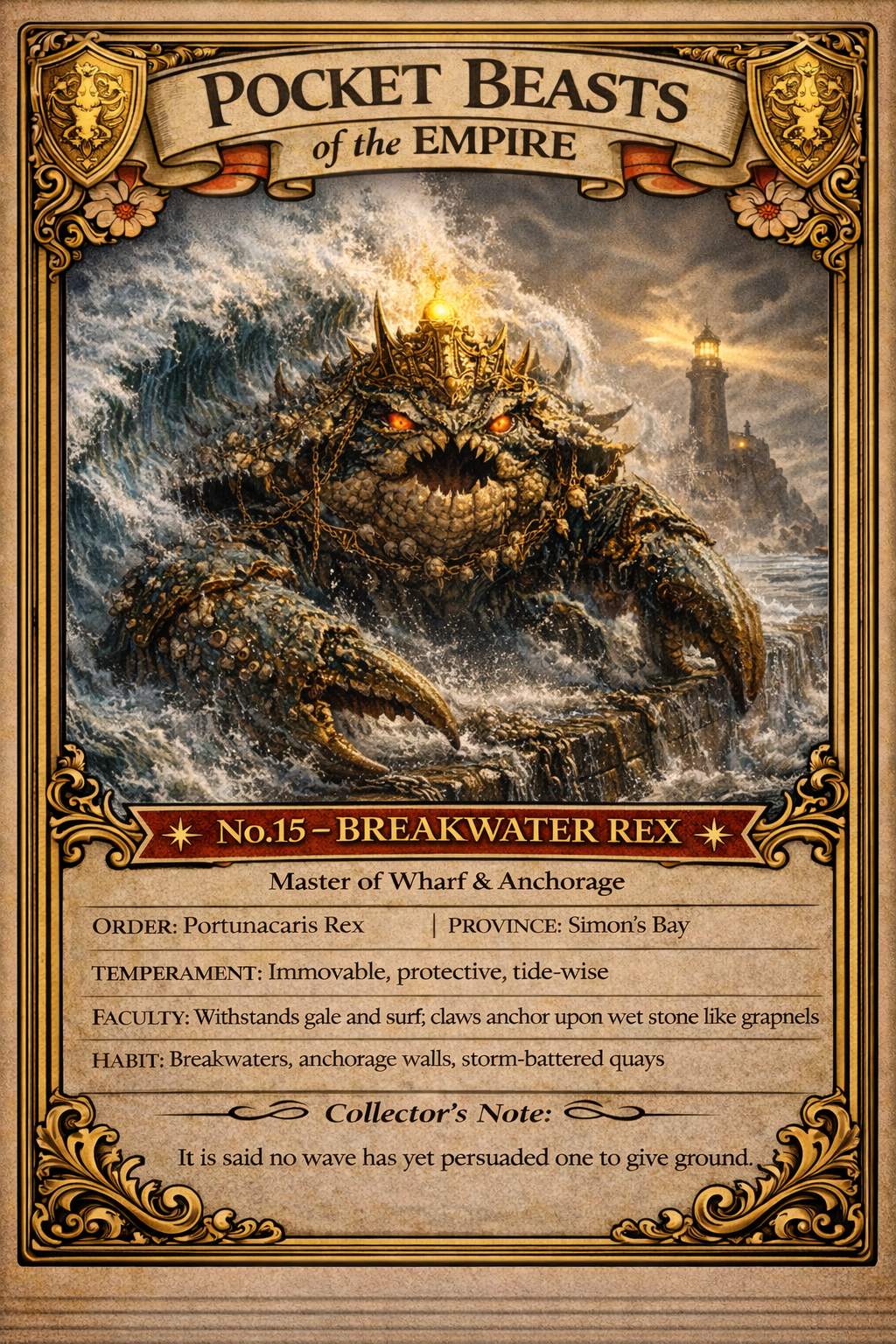 No. 15 — Breakwater Rex, Master of Wharf & Anchorage
